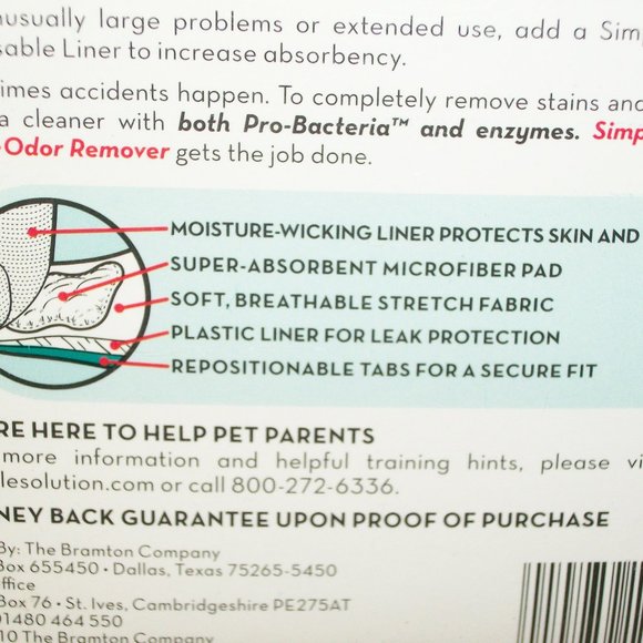 SIMPLE SOLUTION Washable Male Dog Wrap for Incontinence NEW Color: Turquoise - Picture 10 of 11